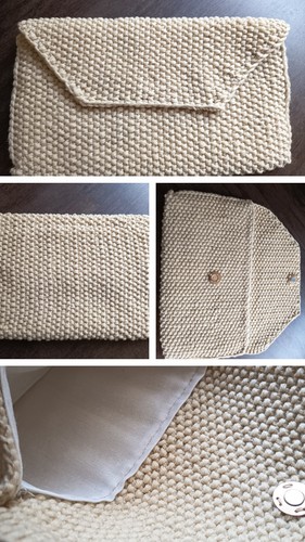 Handgestrickte merino clutch - merino,