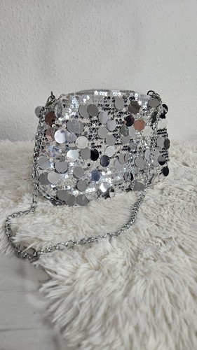 Silberne pailletten tasche - silberne, /