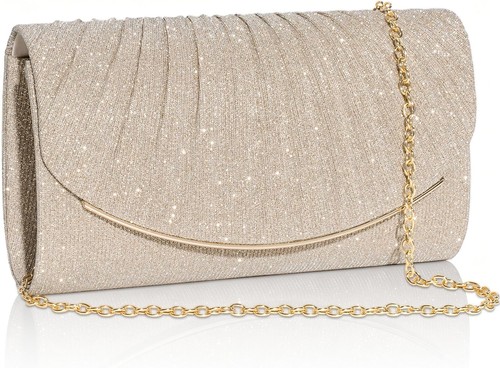 Damen clutch plissee glitzer - plissee,