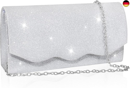Clutch silber glitzer - clutch, silber,
