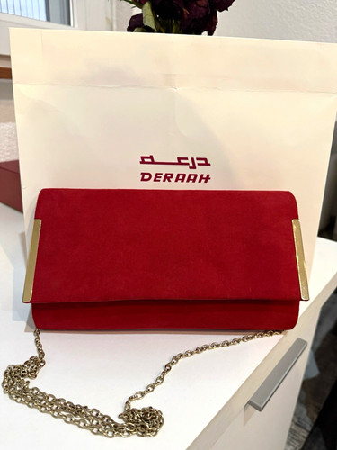 Damen clutch rot goldfarbene - damen,